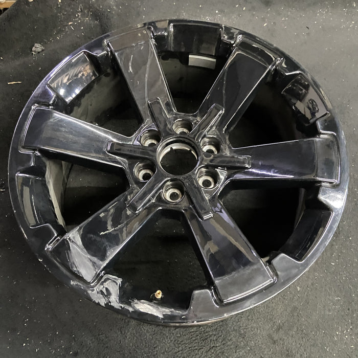 22" ESCALADE 15-20 22x9, 6 spoke, single, black Original OEM Wheel Rim - Side Profile