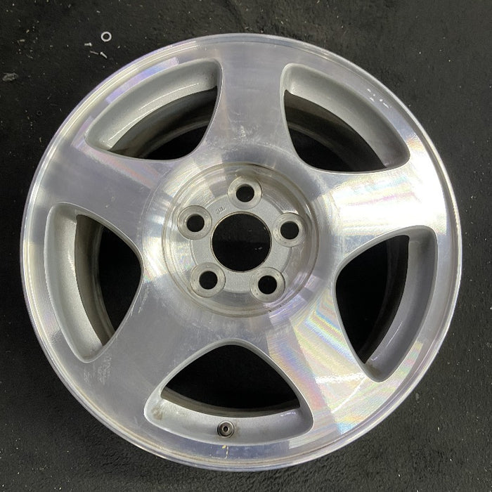 16" LINCOLN LS 00-01 16x7 5 spoke bright silver Original OEM Wheel Rim - Front View