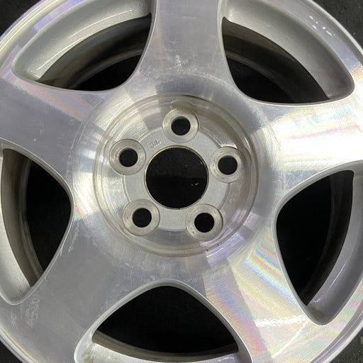 16" LINCOLN LS 00-01 16x7 5 spoke bright silver Original OEM Wheel Rim - Angle View