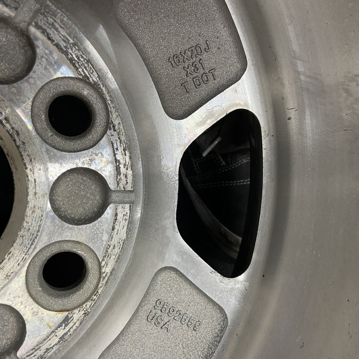 16" SIERRA 1500 PICKUP 00-02 16x7, , rounded spokes, polished Original OEM Wheel Rim