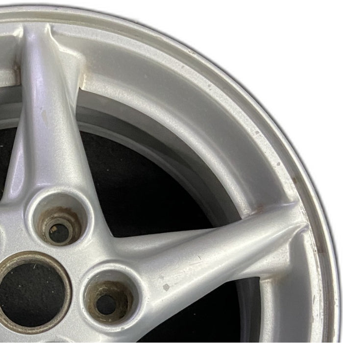 16" GRAND PRIX 99 16x6.5 aluminum 5 spoke off-set sparkle silver Original OEM - Side Profile