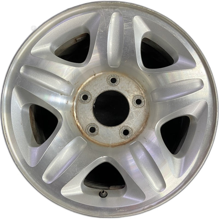 16" EXPEDITION 98 16x7 aluminum 5 spoke machined face Original OEM Wheel Rim - Front View
