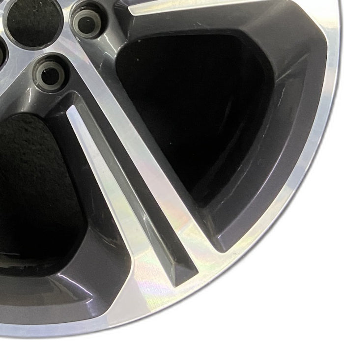 20" F-PACE 17-19 20x8.5 alloy 5 spoke fluted machined face gloss gray accents Original OEM Wheel Rim