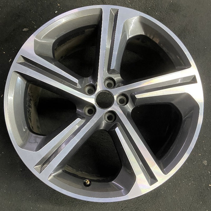 20" F-PACE 17-19 20x8.5 alloy 5 spoke fluted machined face gloss gray accents Original OEM Wheel Rim