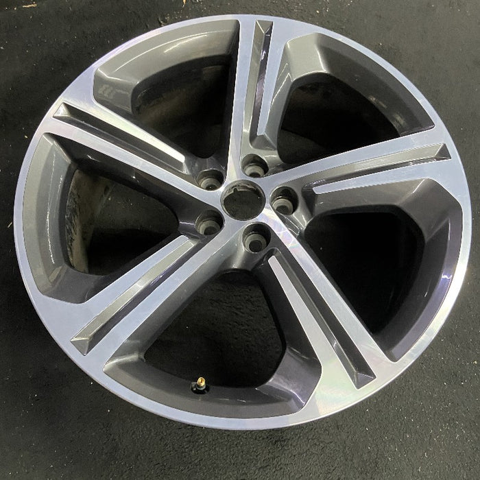 20" F-PACE 17-19 20x8.5 alloy 5 spoke fluted machined face gloss gray accents Original OEM Wheel Rim