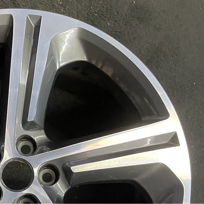 20" F-PACE 17-19 20x8.5 alloy 5 spoke fluted machined face gloss gray accents Original OEM Wheel Rim