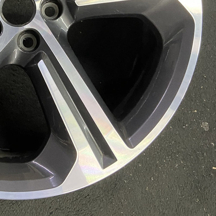 20" F-PACE 17-19 20x8.5 alloy 5 spoke fluted machined face gloss gray accents Original OEM Wheel Rim