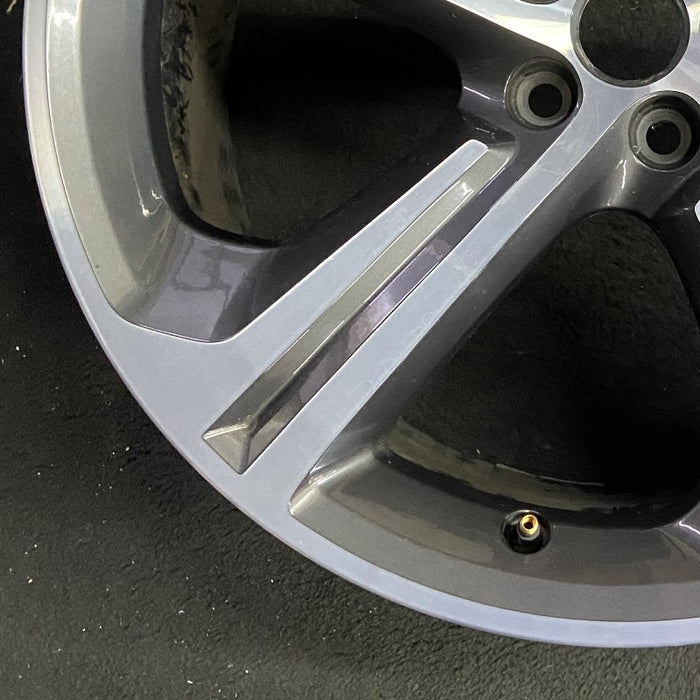 20" F-PACE 17-19 20x8.5 alloy 5 spoke fluted machined face gloss gray accents Original OEM Wheel Rim