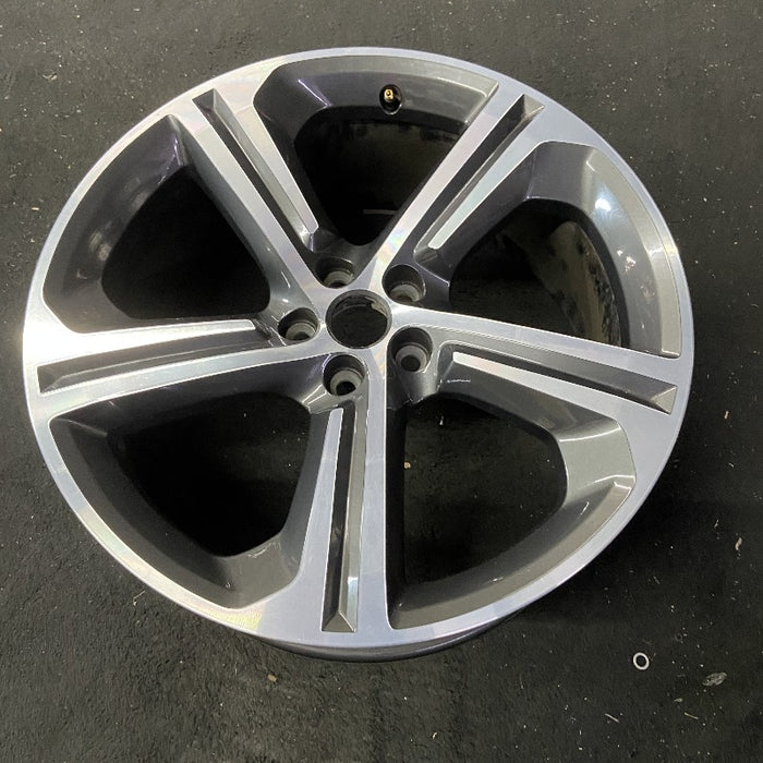 20" F-PACE 17-19 20x8.5 alloy 5 spoke fluted machined face gloss gray accents Original OEM Wheel Rim