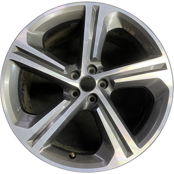 20" F-PACE 17-19 20x8.5 alloy 5 spoke fluted machined face gloss gray accents Original OEM Wheel Rim