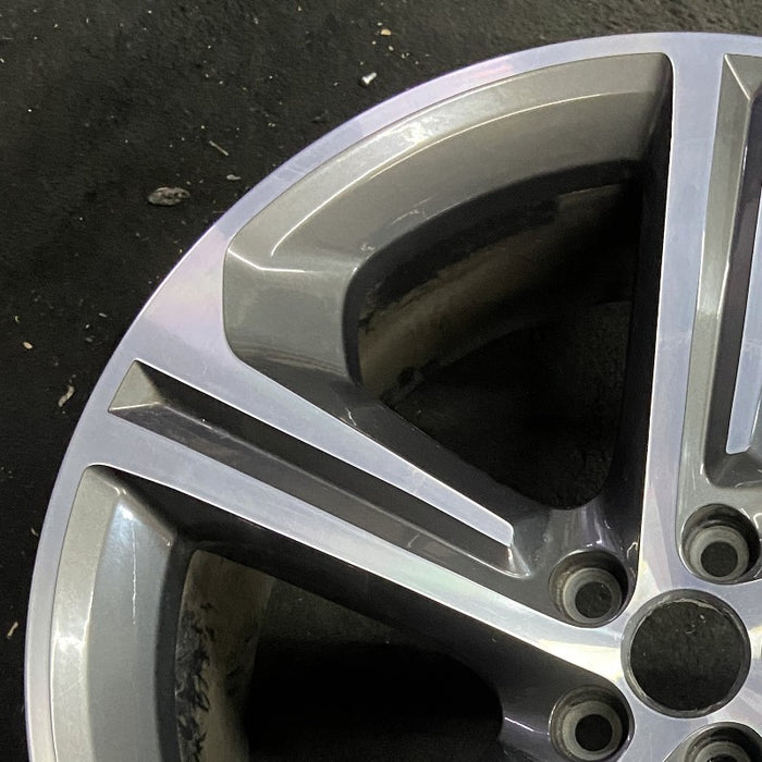 20" F-PACE 17-19 20x8.5 alloy 5 spoke fluted machined face gloss gray accents Original OEM Wheel Rim