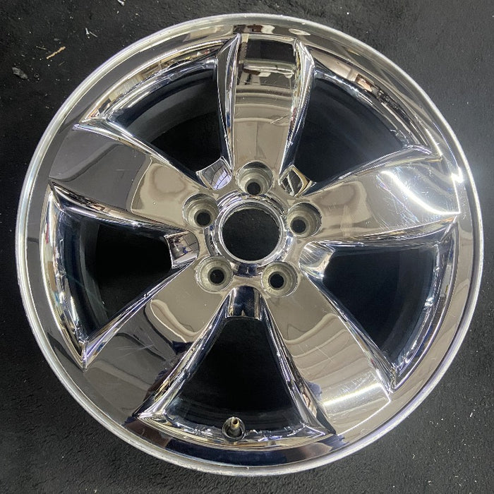 17" ESCAPE 08 VIN 1 8th digit 17x7 TPMS 5 spoke chrome clad Original OEM Wheel - Front View