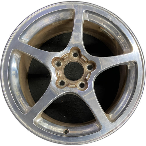 17" CORVETTE 00-04 17x8.5 , aluminum, , high polished Original OEM Wheel Rim - Front View
