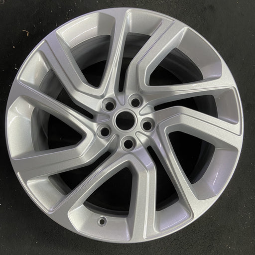 21" RANGE ROVER SPORT 18-22 21x9.5 , 5 spoke , silver Original OEM Wheel Rim - Angle View