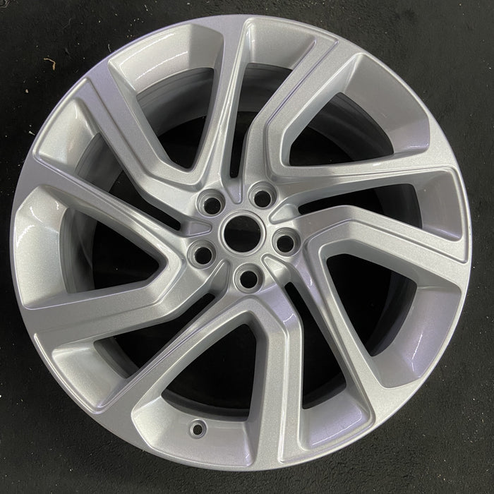 21" RANGE ROVER SPORT 18-22 21x9.5 , 5 spoke , silver Original OEM Wheel Rim - Angle View