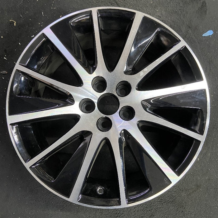 19" HIGHLANDER 17-18 19x7.5 alloy 12 spoke black inlay Original OEM Wheel Rim - Front View