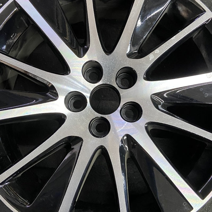 19" HIGHLANDER 17-18 19x7.5 alloy 12 spoke black inlay Original OEM Wheel Rim - Angle View
