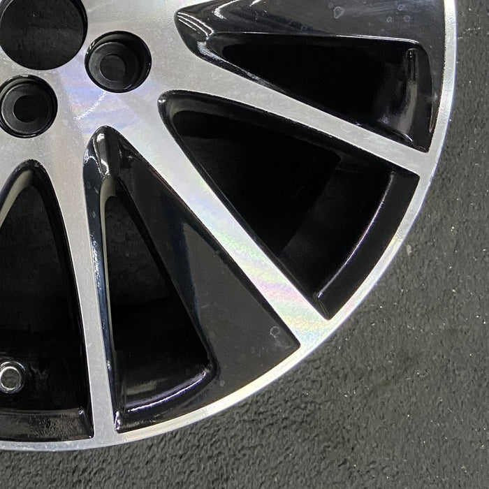 19" HIGHLANDER 17-18 19x7.5 alloy 12 spoke black inlay Original OEM Wheel Rim - Back View