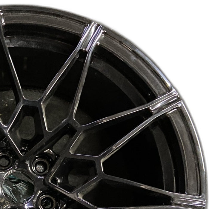 20" BMW M3 21-25 20x10.5 10 V spoke w/o machined face Original OEM Wheel Rim - Side Profile
