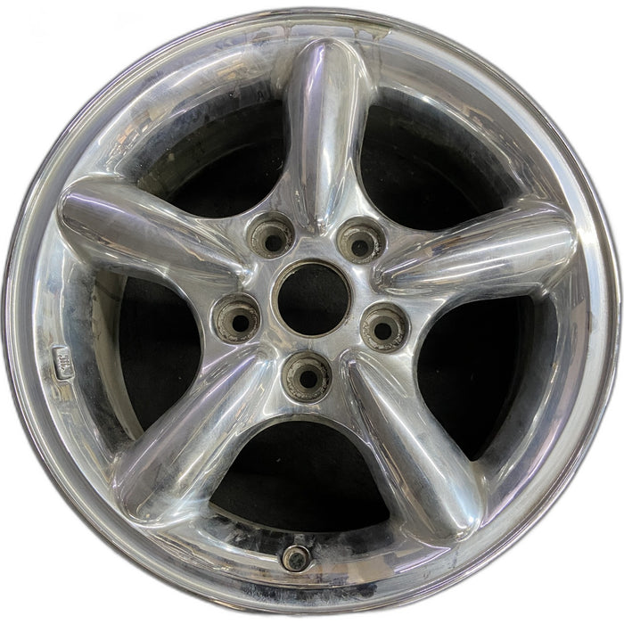 17" GRAND CHEROKEE 02 aluminum, 17x7.5, 5 spoke, chrome finish Original OEM - Front View
