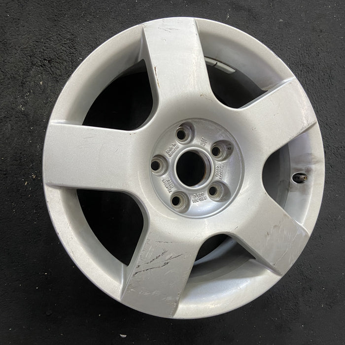 16" AUDI A4 02-05 16x7, alloy, 5 flat spokes Original OEM Wheel Rim - Close-Up Detail