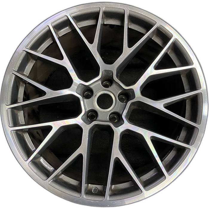20" PORSCHE MACAN 15-16 20x10, 20 spoke, titanium finish Original OEM Wheel Rim - Front View