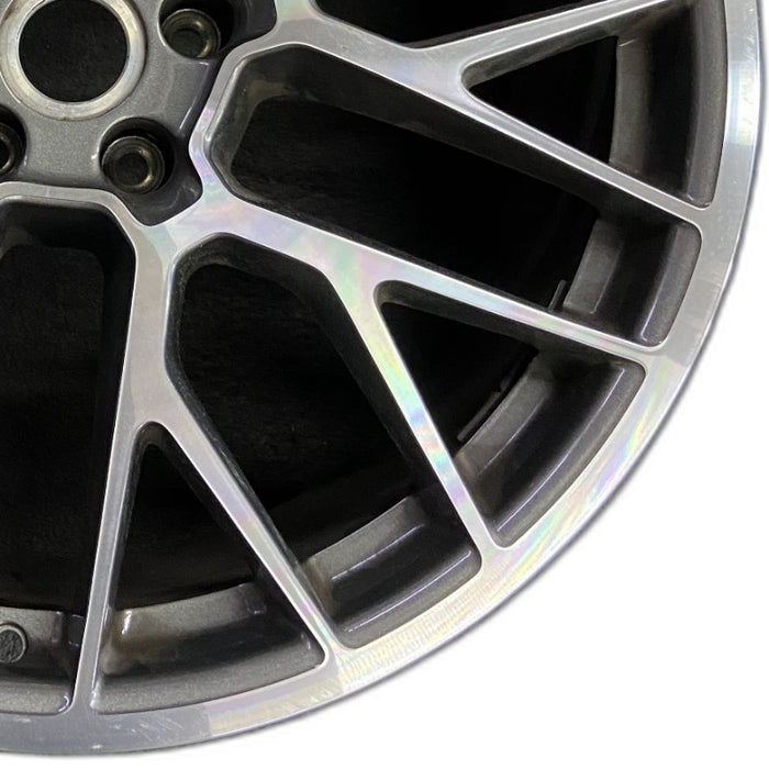20" PORSCHE MACAN 15-16 20x10 20 spoke titanium finish Original OEM Wheel Rim - Close-Up Detail