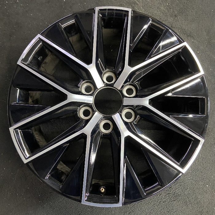 20" GX550 24 20x7.5 alloy machined black Original OEM Wheel Rim - Front View