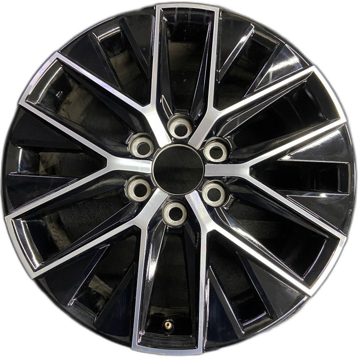 20" GX550 24 20x7.5 alloy machined black Original OEM Wheel Rim - Front View