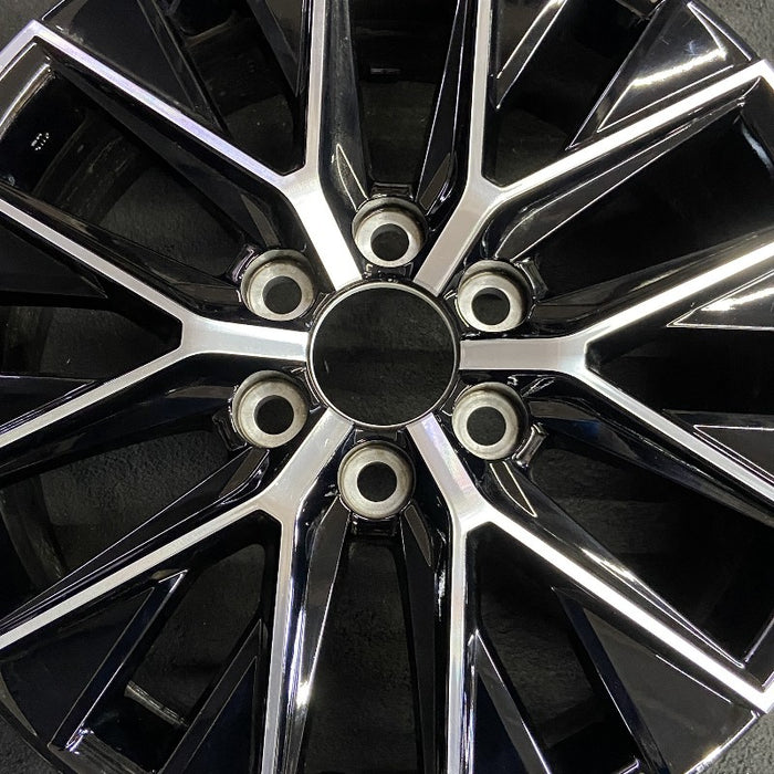 20" GX550 24 20x7.5 alloy machined black Original OEM Wheel Rim - Angle View