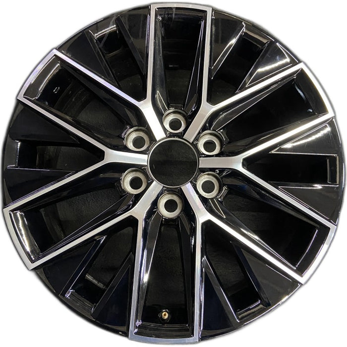 20" GX550 24 20x7.5 alloy machined black Original OEM Wheel Rim - Front View