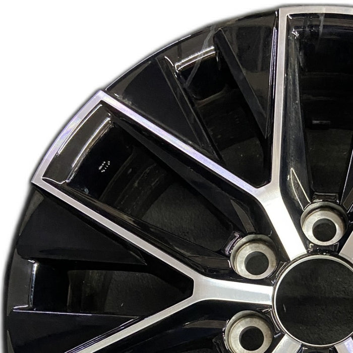 20" GX550 24 20x7.5 alloy machined black Original OEM Wheel Rim - Angle View