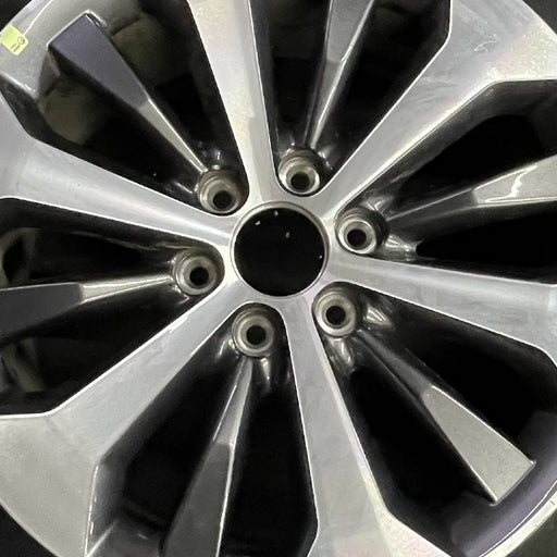 20" FORD F150 PICKUP 17 20x8.5 12 spoke machined face flash gray pockets - Angle View