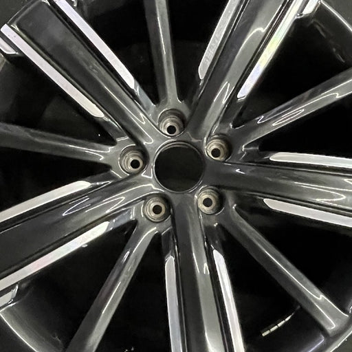 20" INFINITI QX50 21-22 20x8.5 10 spoke machined black Original OEM Wheel Rim - Angle View