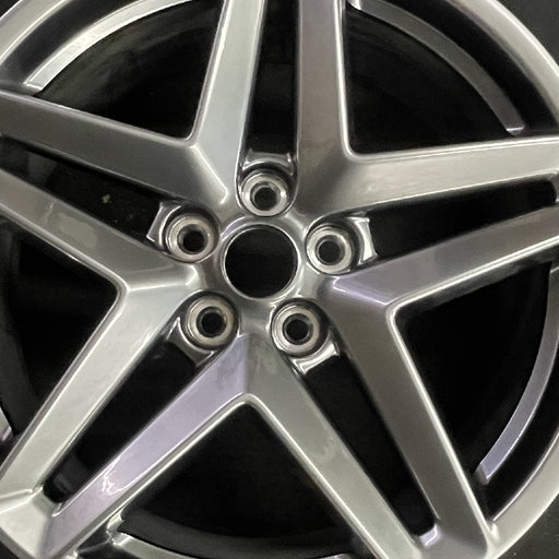 19" MUSTANG 24 19x8.5 5 spoke split spoke silver Original OEM Wheel Rim - Angle View