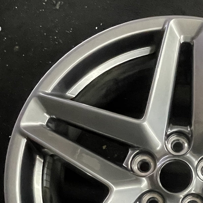 19" MUSTANG 24 19x8.5 5 spoke split spoke silver Original OEM Wheel Rim - Side Profile