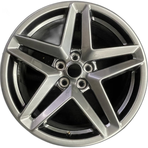 19" MUSTANG 24 19x8.5 5 spoke split spoke silver Original OEM Wheel Rim - Front View