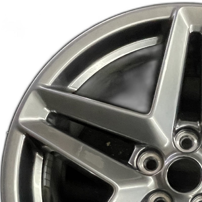 19" MUSTANG 24 19x8.5 5 spoke split spoke silver Original OEM Wheel Rim - Angle View