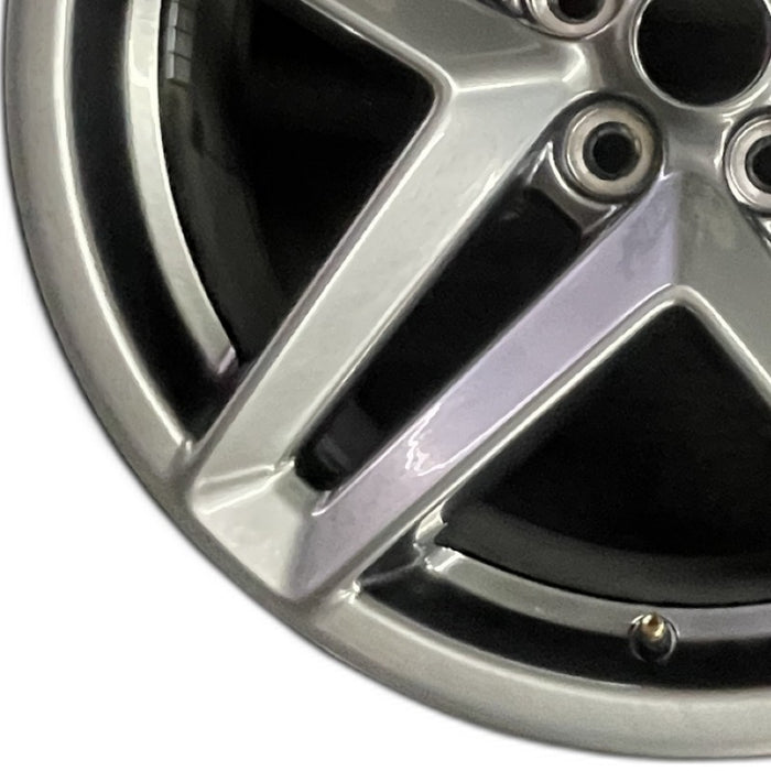 19" MUSTANG 24 19x8.5 5 spoke split spoke silver Original OEM Wheel Rim - Back View