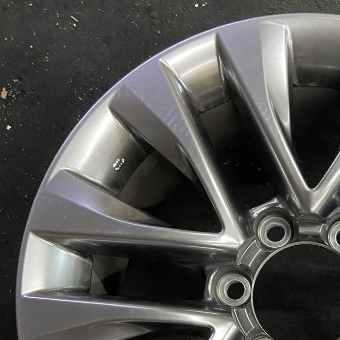 18" LEXUS GX460 14 18x7.5 alloy 6 spoke split spoke V spoke dark graphite - Side Profile