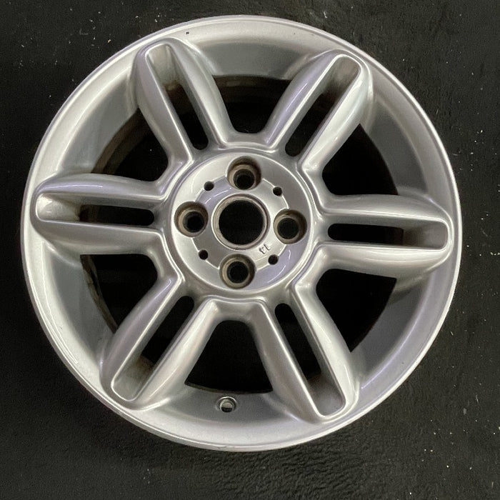 16" CLUBMAN 11-14 16x6.5 alloy 6 twin spoke silver Original OEM Wheel Rim - Front View