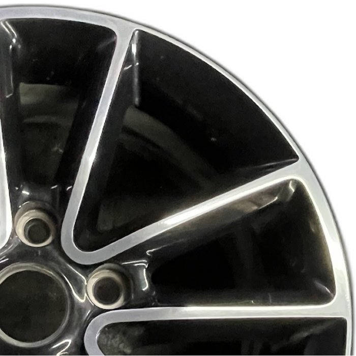 17" CARAVAN 14 17x6.5 aluminum 10 spoke polished face with pockets black - Side Profile