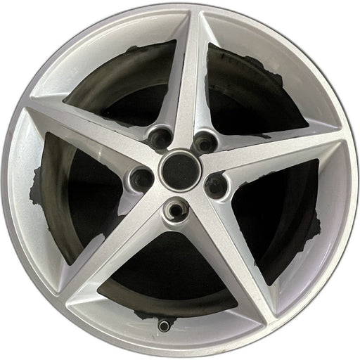 19" CORVETTE 11-12 19x10, rear, 5 spoke, sparkle silver Original OEM Wheel Rim - Front View