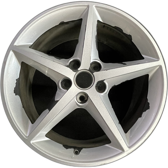 19" CORVETTE 11-12 19x10, rear, 5 spoke, sparkle silver Original OEM Wheel Rim - Front View