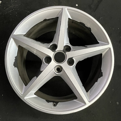 19" CORVETTE 11-12 19x10, rear, 5 spoke, sparkle silver Original OEM Wheel Rim - Angle View
