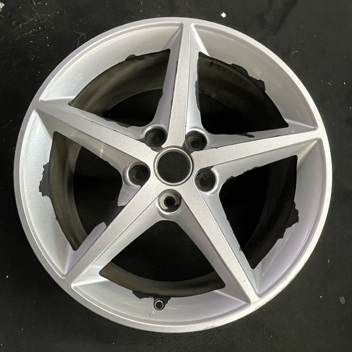 19" CORVETTE 11-12 19x10, rear, 5 spoke, sparkle silver Original OEM Wheel Rim - Angle View