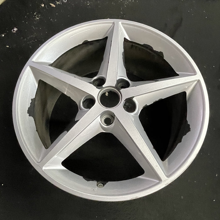 19" CORVETTE 11-12 19x10, rear, 5 spoke, sparkle silver Original OEM Wheel Rim - Side Profile