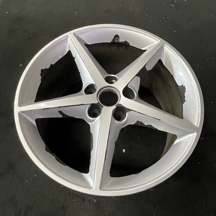 19" CORVETTE 11-12 19x10, rear, 5 spoke, sparkle silver Original OEM Wheel Rim - Close-Up Detail