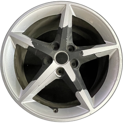 19" CORVETTE 11-12 19x10, rear, 5 spoke, sparkle silver Original OEM Wheel Rim - Front View