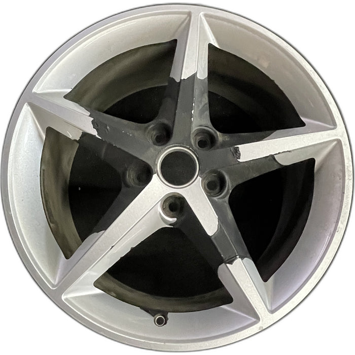 19" CORVETTE 11-12 19x10, rear, 5 spoke, sparkle silver Original OEM Wheel Rim - Front View